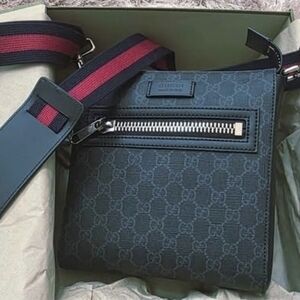 Gucci Black and Red Messenger Bag